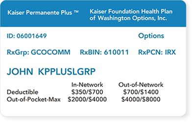 KP Plus member ID card