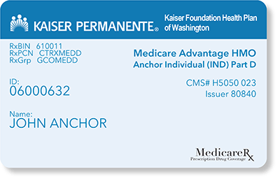 Medicare Advantage HMO with Part D member ID card for Individual Anchor