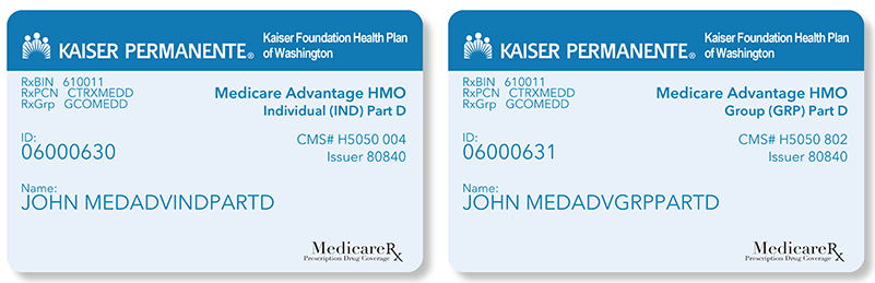 Medicare Advantage HMO with Part D member ID card for Individual/Group