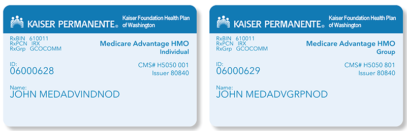 Medicare Advantage HMO member ID card for Individual/Group