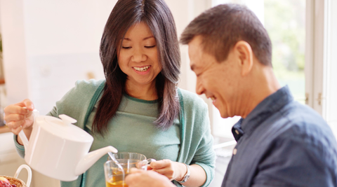 Woman pouring tea